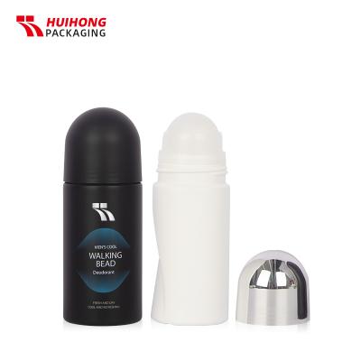 60 ml blanc noir tube PE personnalisé rouleau rond sur bouteille de déodorant pour homme