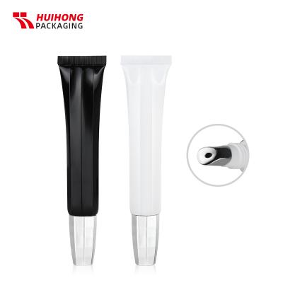 Tube de compression de baume à lèvres de massage en alliage de zinc de tube pliable écologique personnalisé noir blanc
