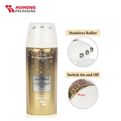D50 120ml emballage or brillant aluminium cosmétique tube de crème pour le corps de massage à trois boules
