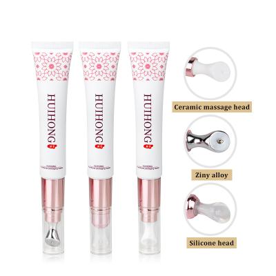 Trois types de tubes de crème pour les lèvres avec applicateur de massage mat pour la tête avec couvercle en PETG
